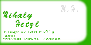 mihaly hetzl business card